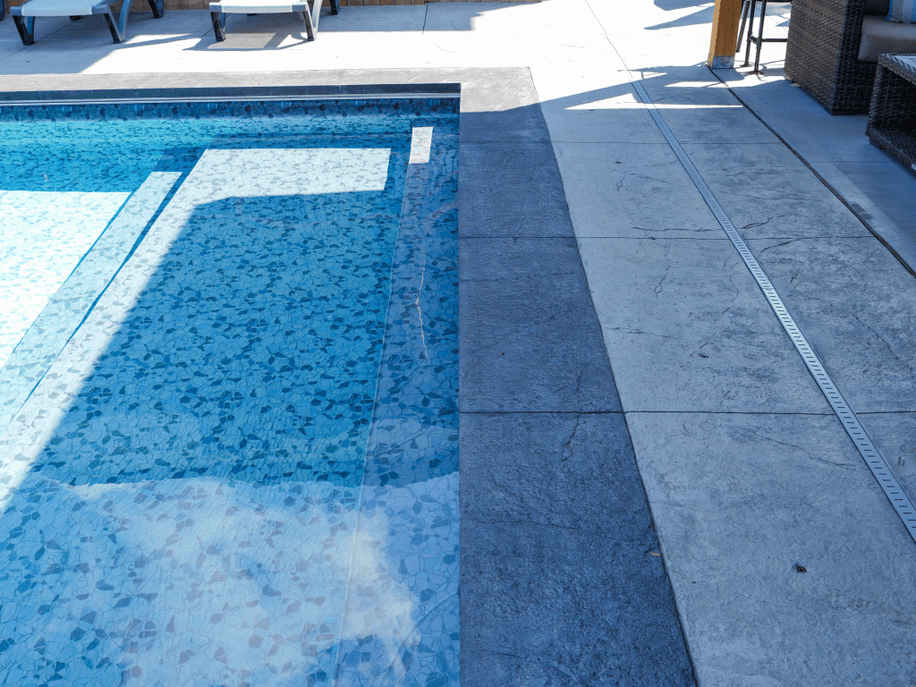 Finished concrete pool deck
