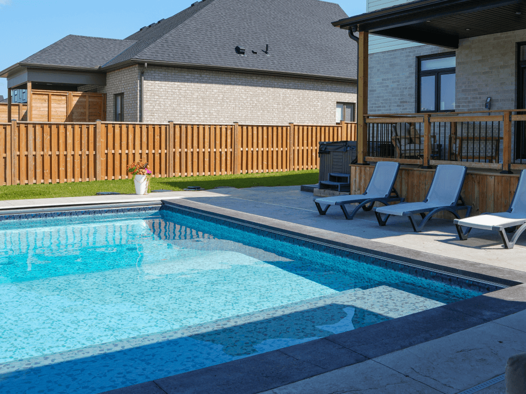 Finished concrete pool deck by Brosco Concrete
