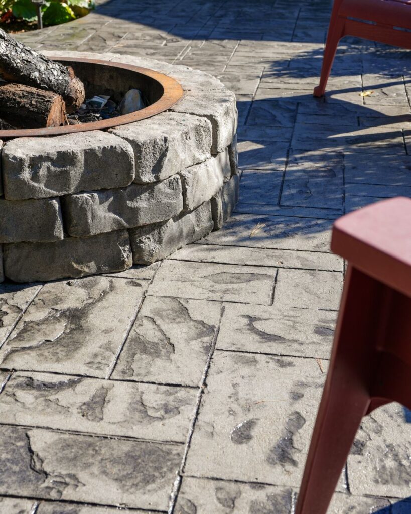 Stamped decorative concrete finish
