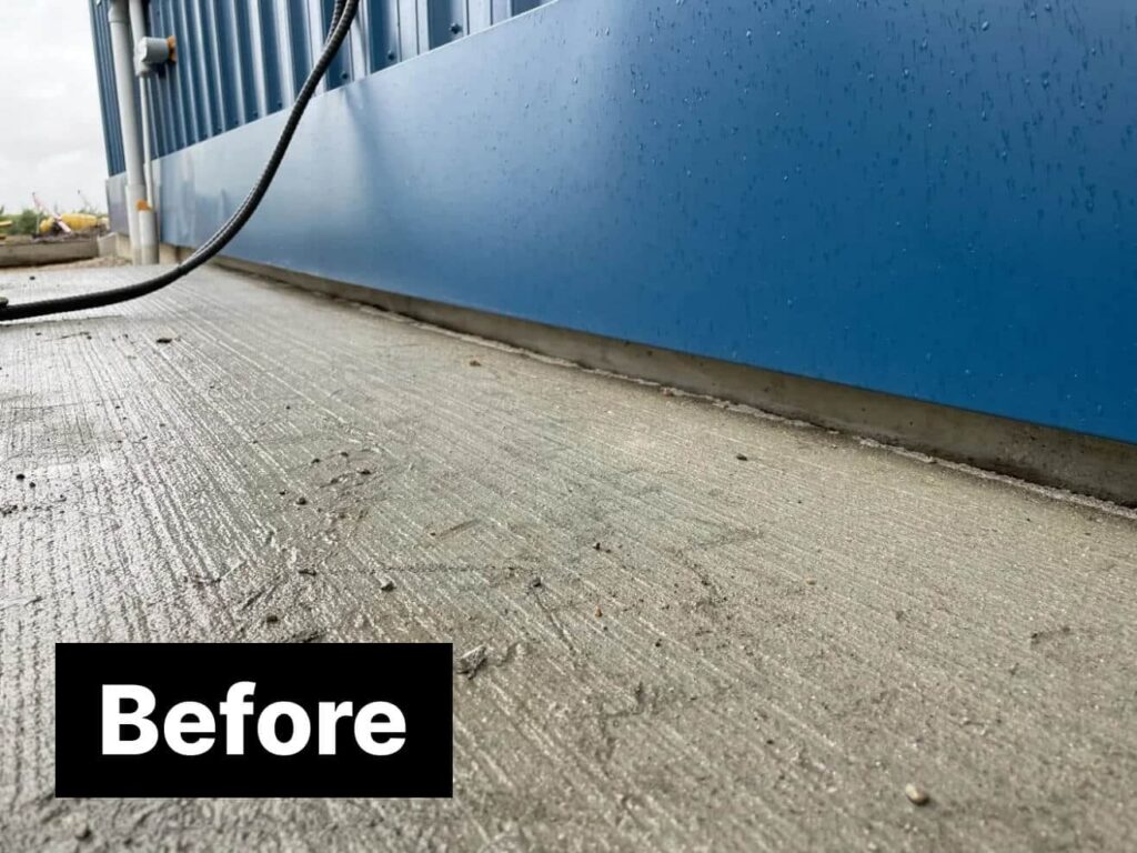 Settled concrete slab before polyurethane raising and levelling
