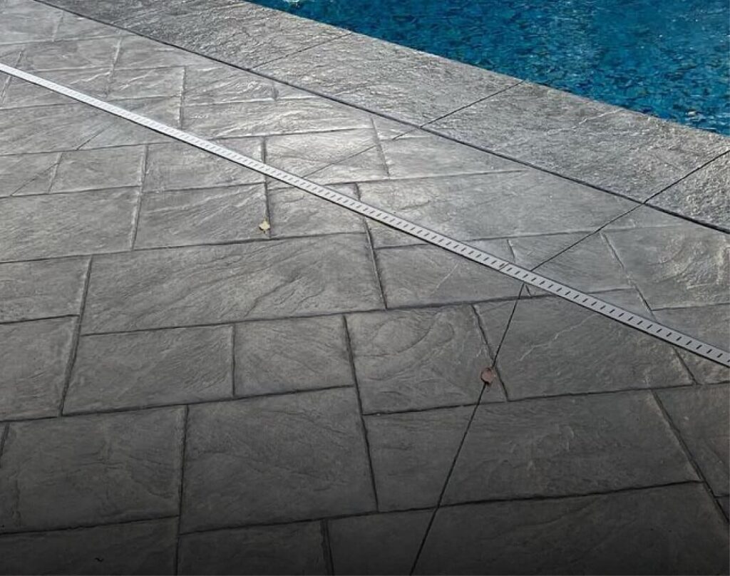Stamped decorative concrete finish