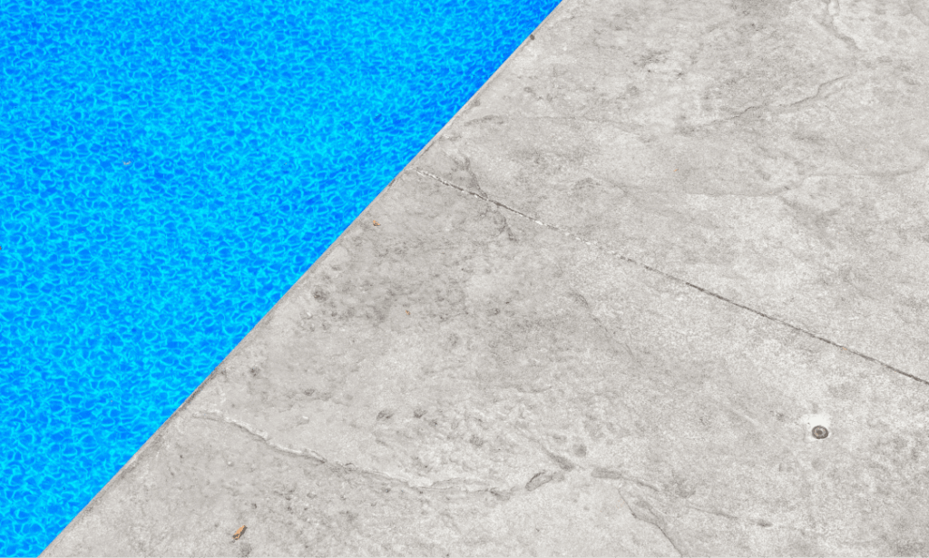 Finished concrete pool deck by Brosco Concrete