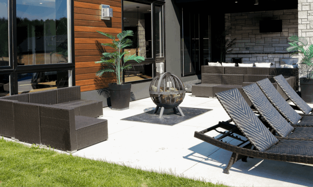 Finished concrete patio by Brosco Concrete