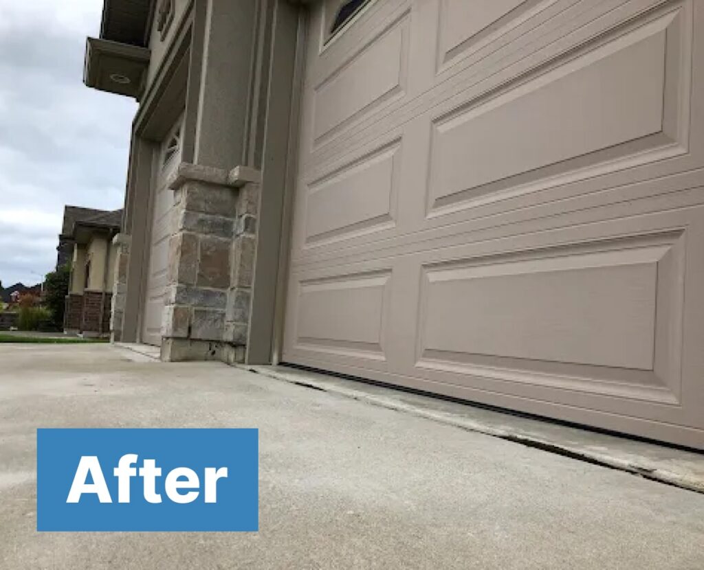 The same concrete slab raised back to grade with polyurethane foam