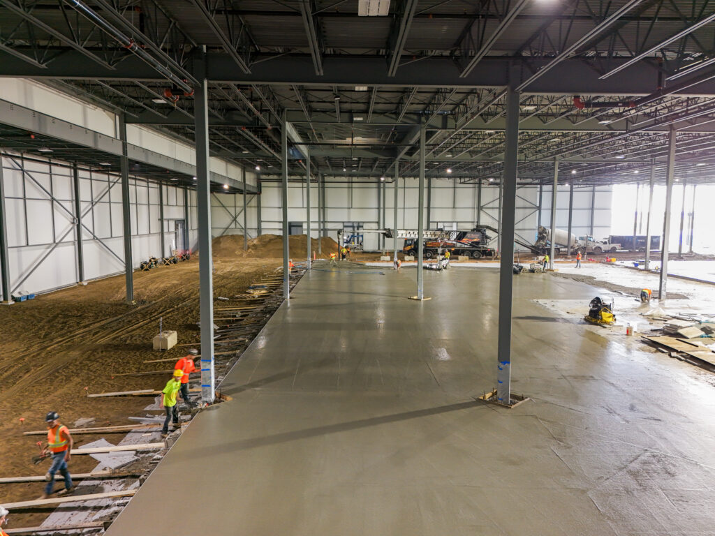 Finished warehouse concrete floor
