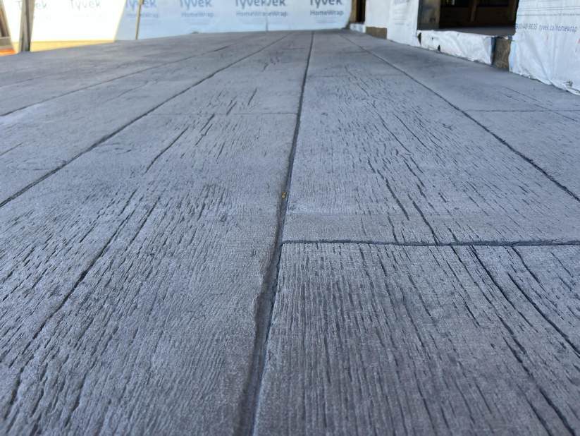 Barn Board stamped concrete pattern