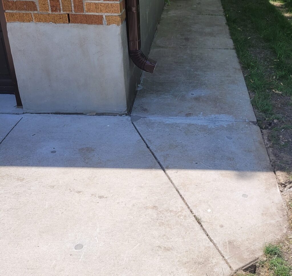 The same slab raised back to grade with polyurethane foam