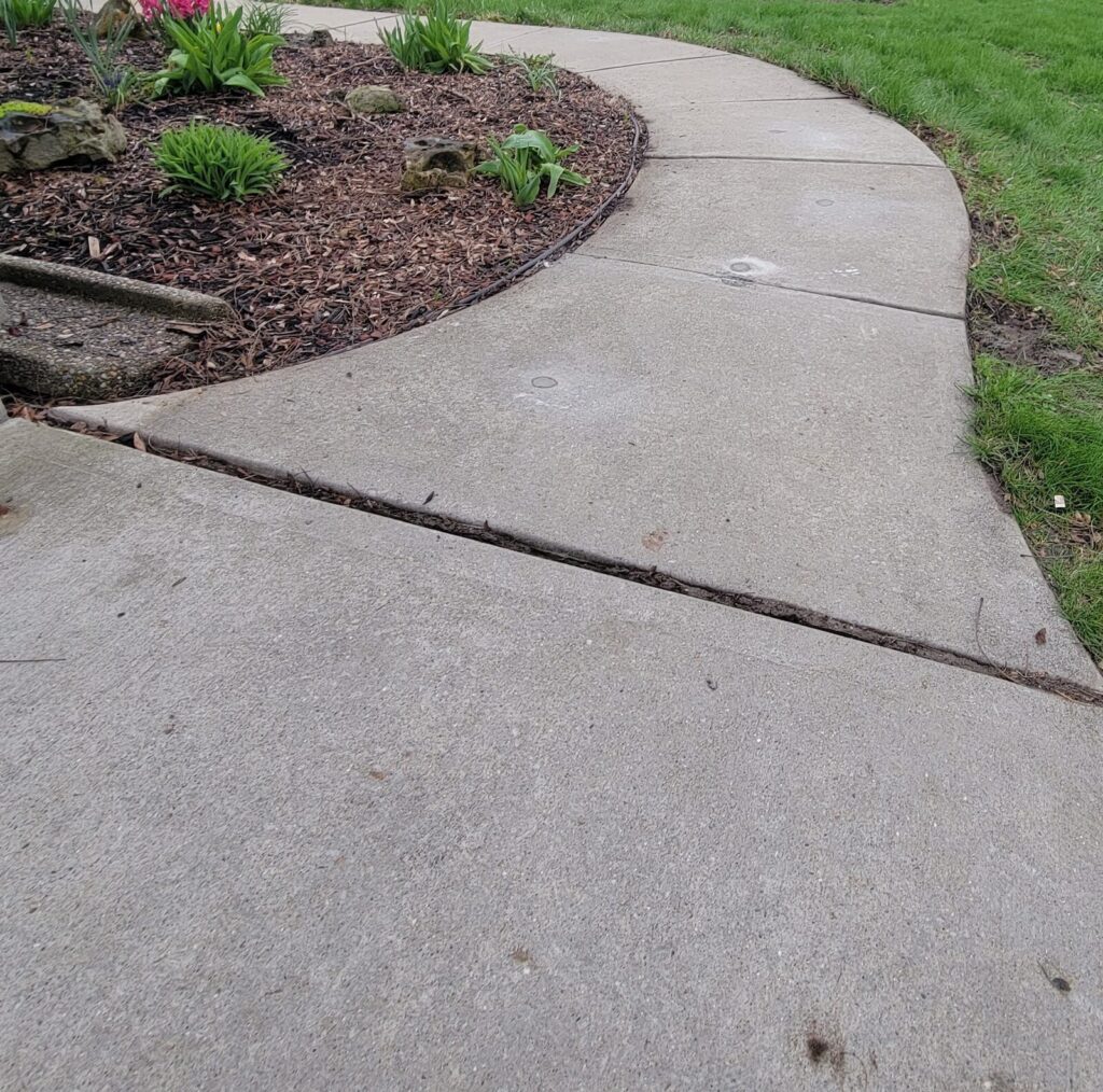 The same walkway raised back to grade